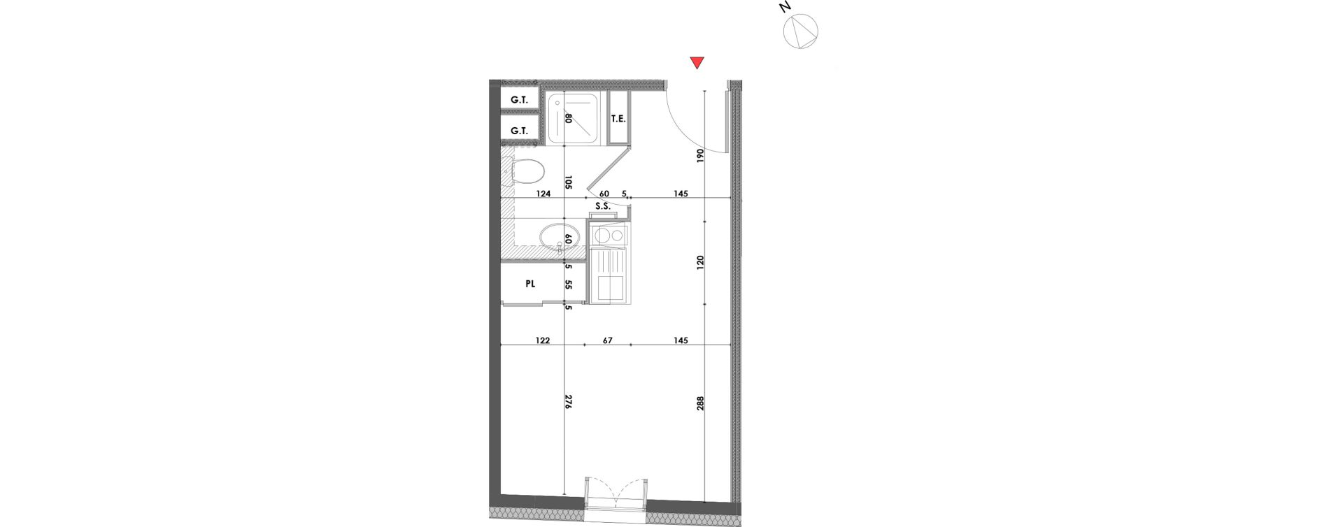 Appartement T1 de 18,80 m2 &agrave; Marseille Saint-pierre (5eme)