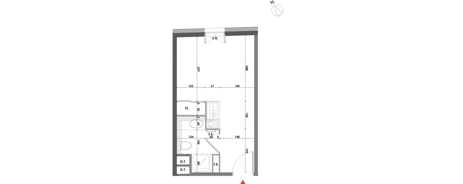 Appartement T1 de 19,00 m2 &agrave; Marseille Saint-pierre (5eme)