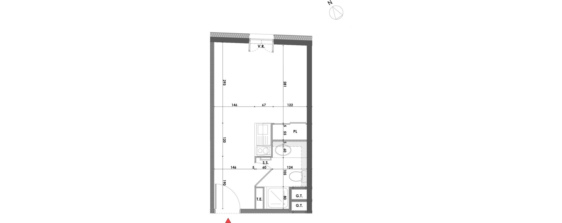 Appartement T1 de 19,00 m2 &agrave; Marseille Saint-pierre (5eme)
