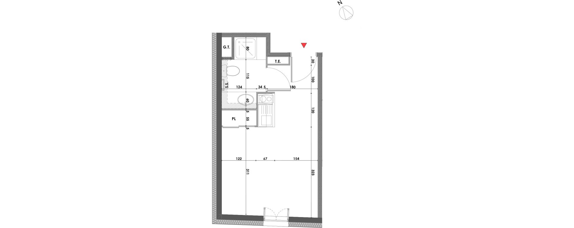 Appartement T1 de 19,70 m2 &agrave; Marseille Saint-pierre (5eme)