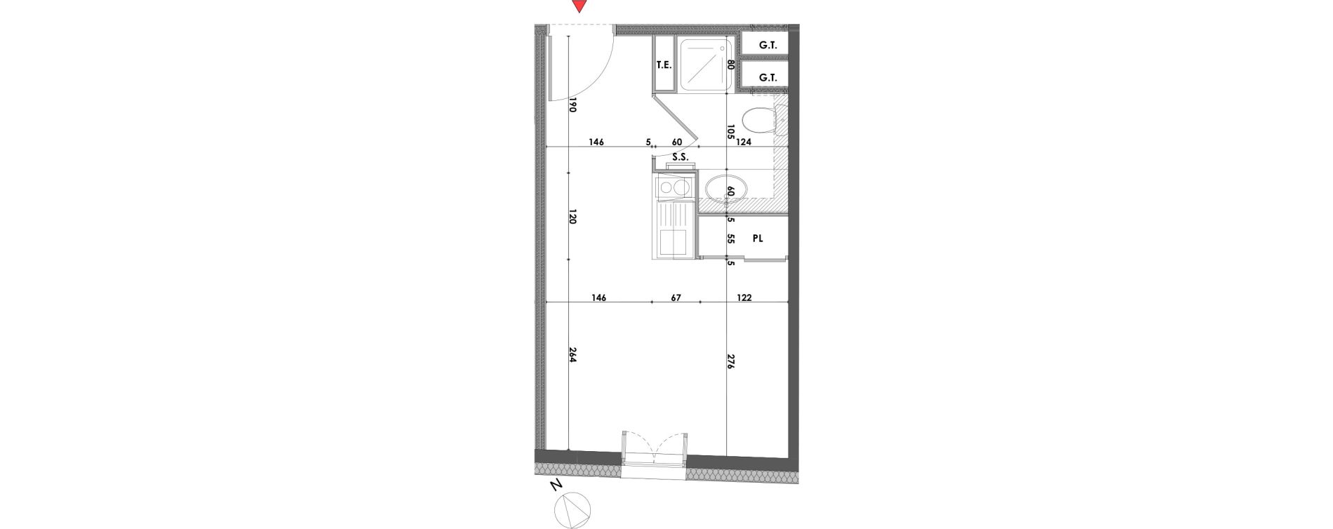 Appartement T1 de 18,30 m2 &agrave; Marseille Saint-pierre (5eme)