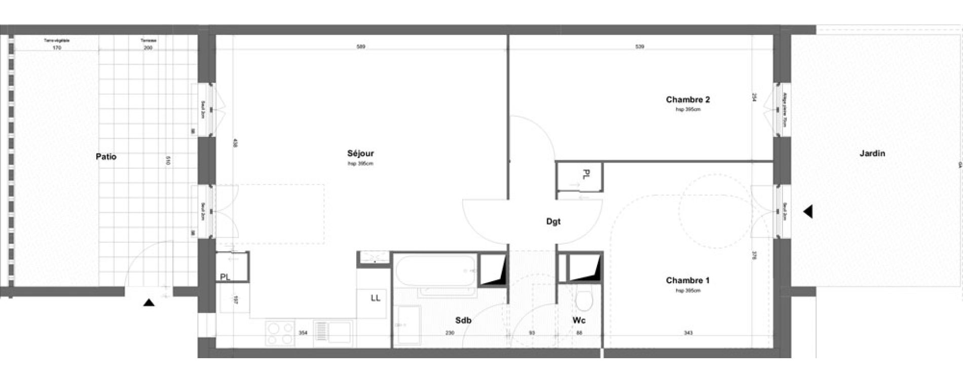 Appartement T3 de 69,21 m2 &agrave; Marseille Cap pinede (15eme)