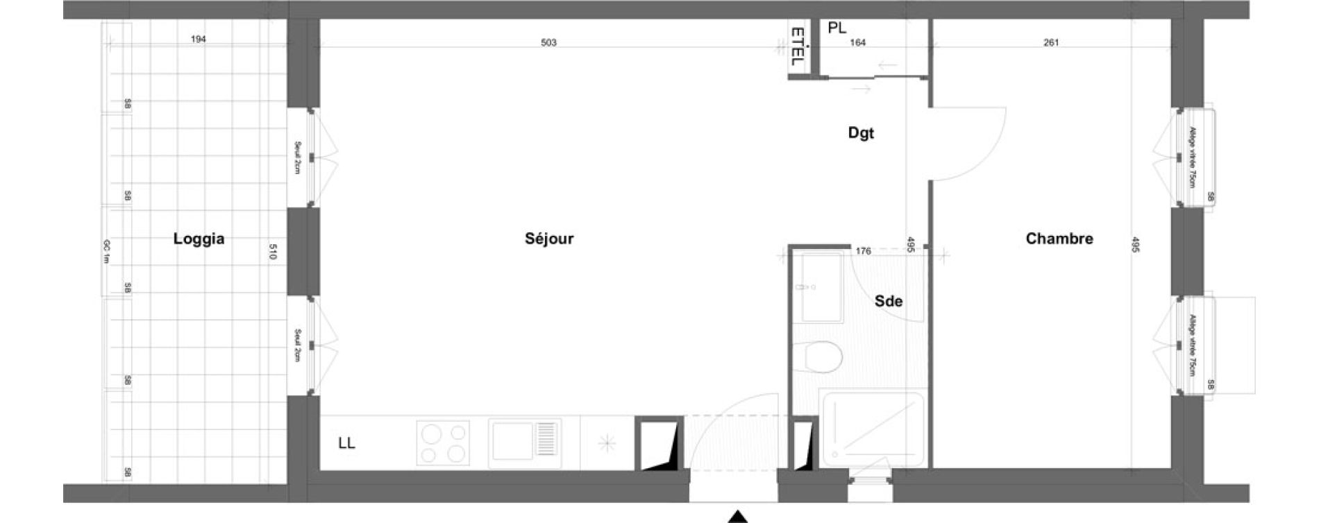 Appartement T2 de 45,01 m2 &agrave; Marseille Cap pinede (15eme)