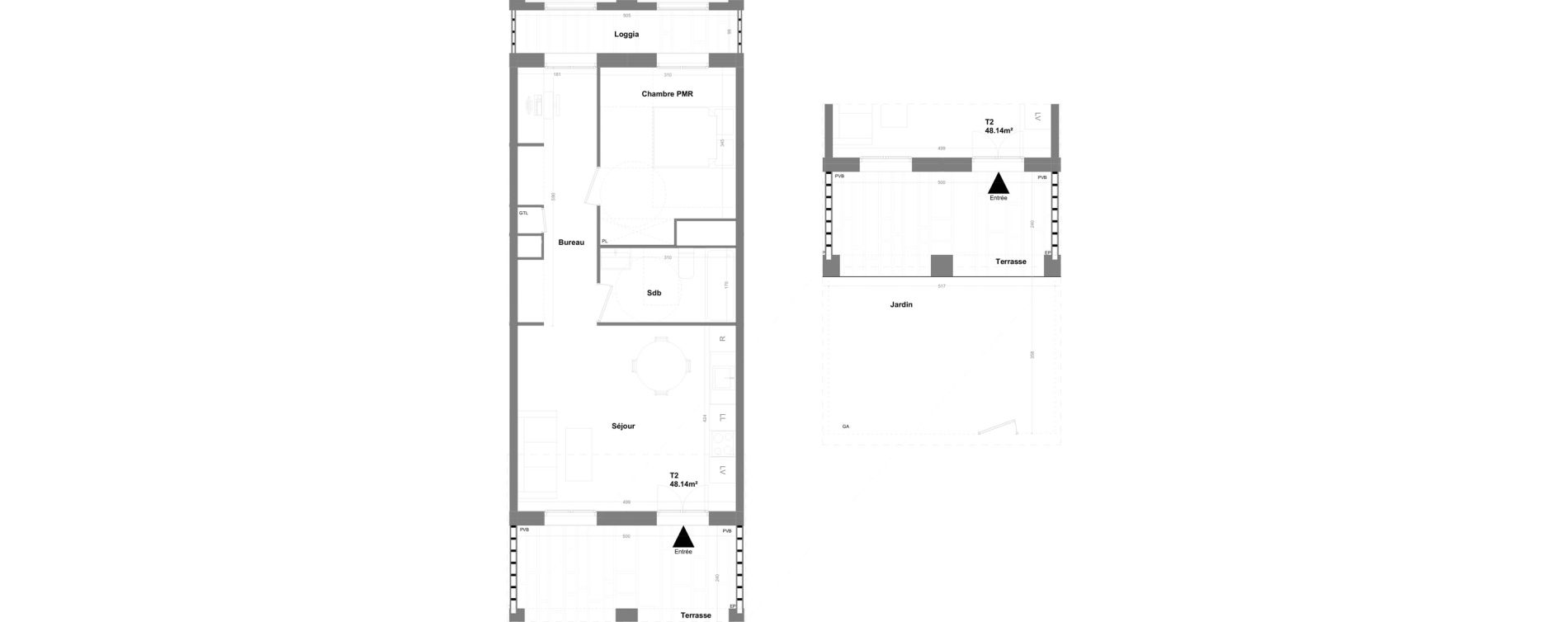 Appartement T2 de 48,14 m2 &agrave; Marseille Cap pinede (15eme)