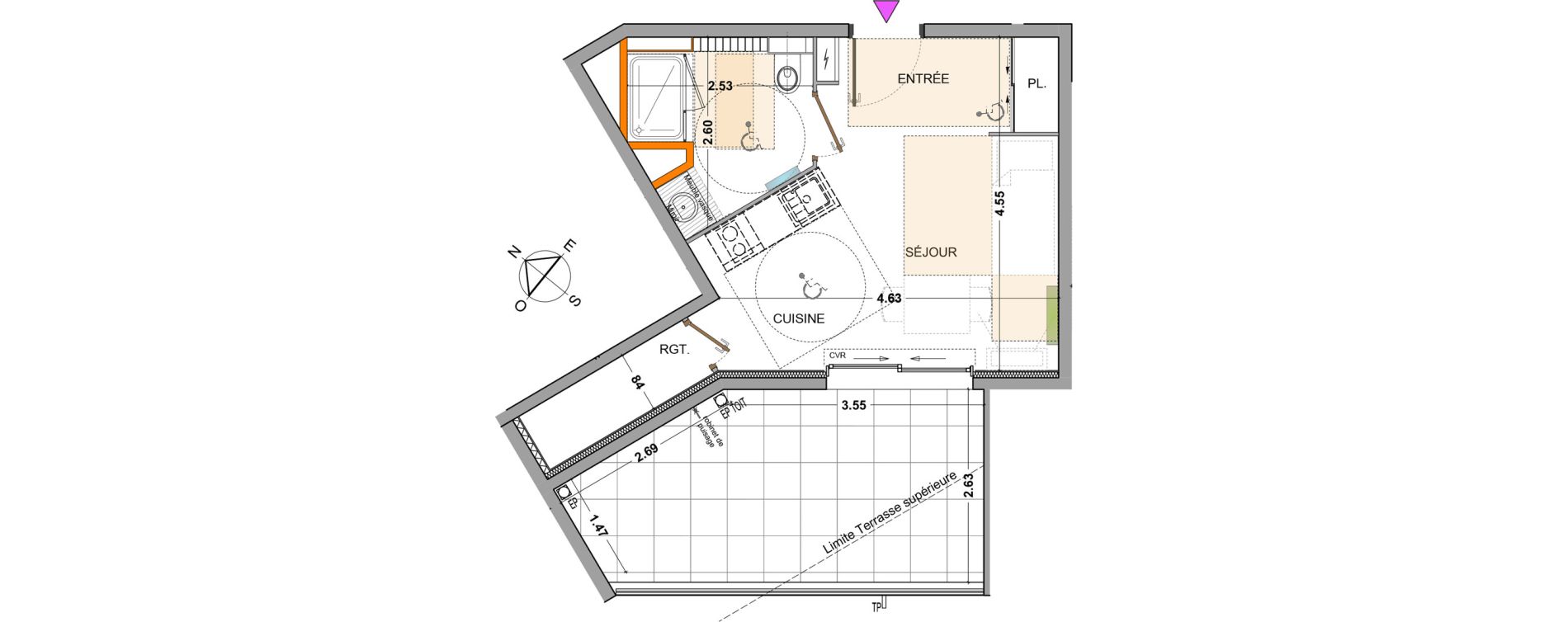 Appartement T1 de 25,55 m2 &agrave; Marseille Valmante-hesperides (9eme)