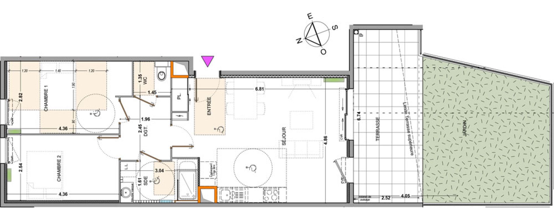 Appartement T3 de 66,08 m2 &agrave; Marseille Valmante-hesperides (9eme)