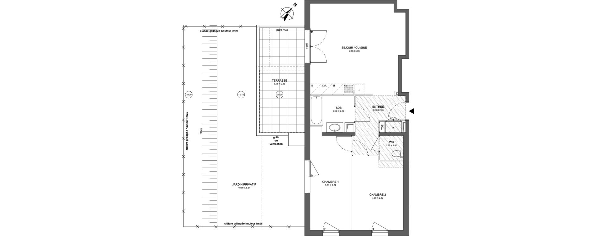 Appartement T3 de 61,24 m2 &agrave; Marseille Mazargues (9eme)