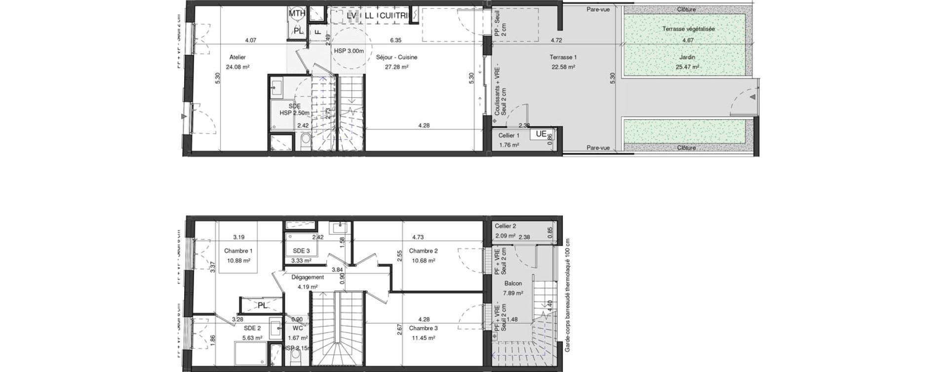 Appartement T4 de 99,19 m2 &agrave; Marseille Le cabot (9eme)