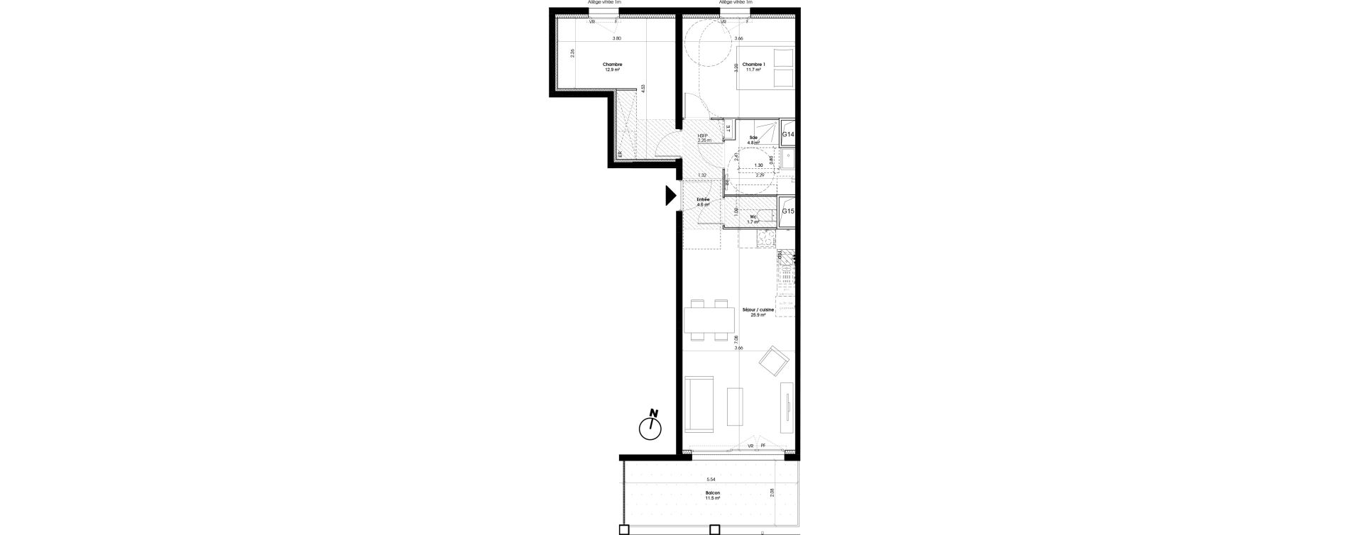 Appartement T3 de 61,60 m2 &agrave; Marseille Cap pinede (15eme)