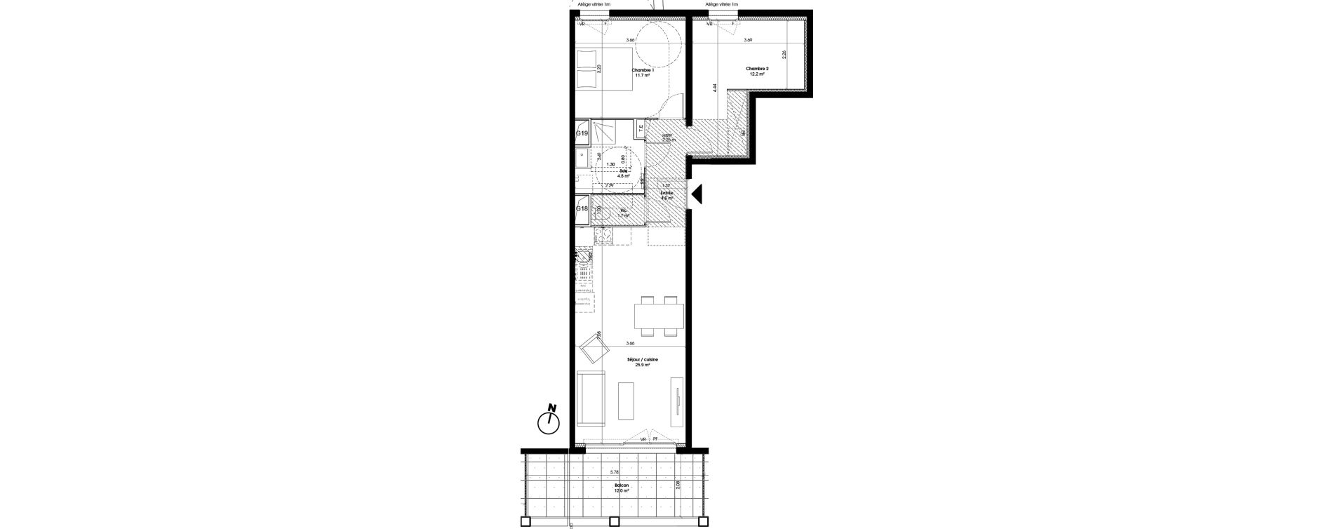 Appartement T3 de 60,90 m2 &agrave; Marseille Cap pinede (15eme)