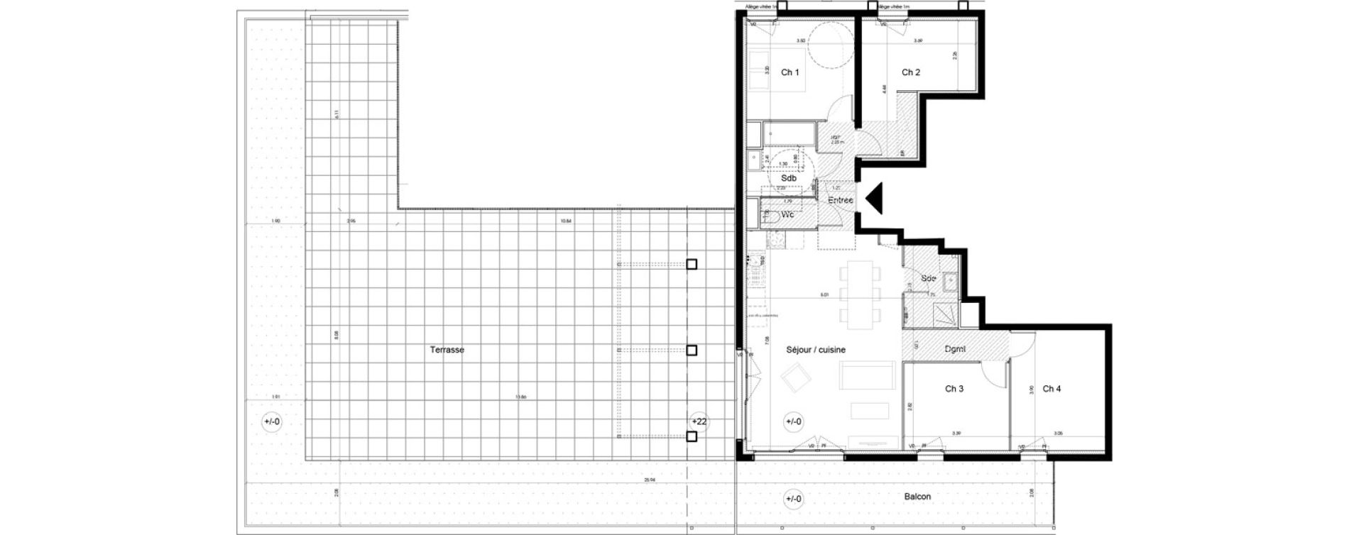 Appartement T5 de 98,90 m2 &agrave; Marseille Les fabriques (15 eme)