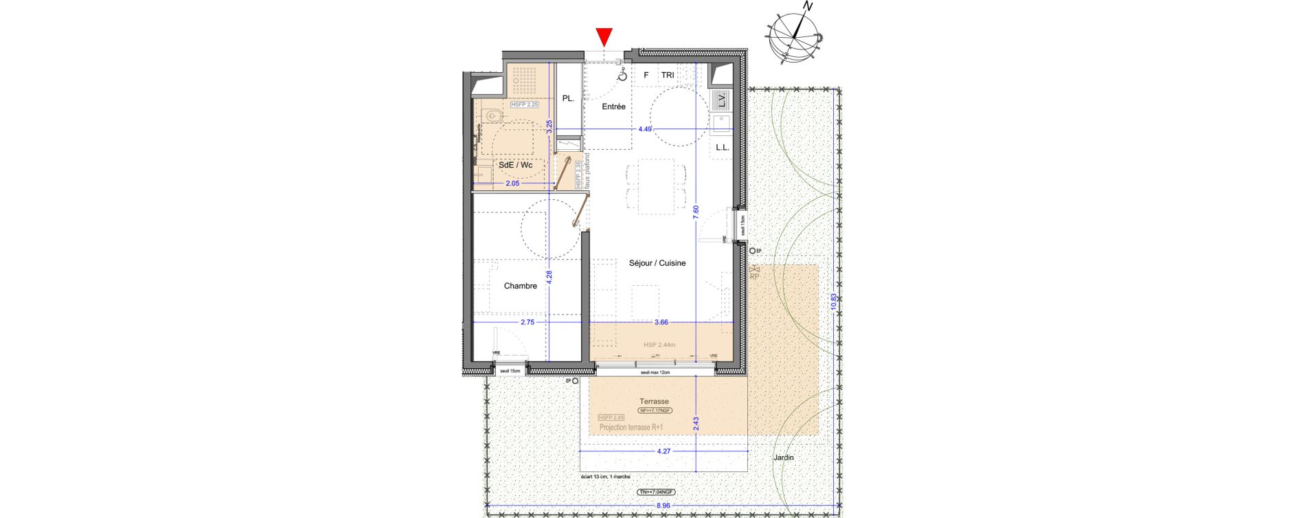 Appartement T2 de 47,60 m2 &agrave; Marseille Sainte-anne (8eme)