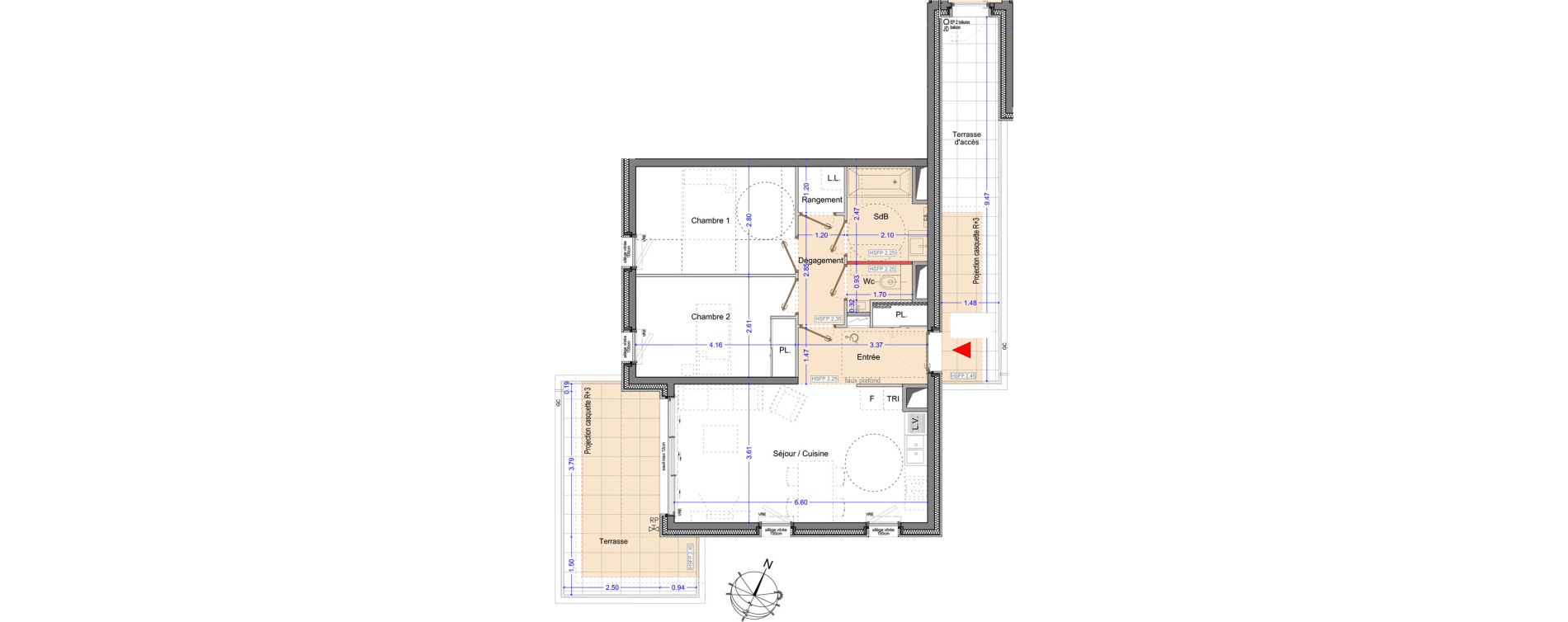 Appartement T3 de 63,04 m2 &agrave; Marseille Sainte-anne (8eme)