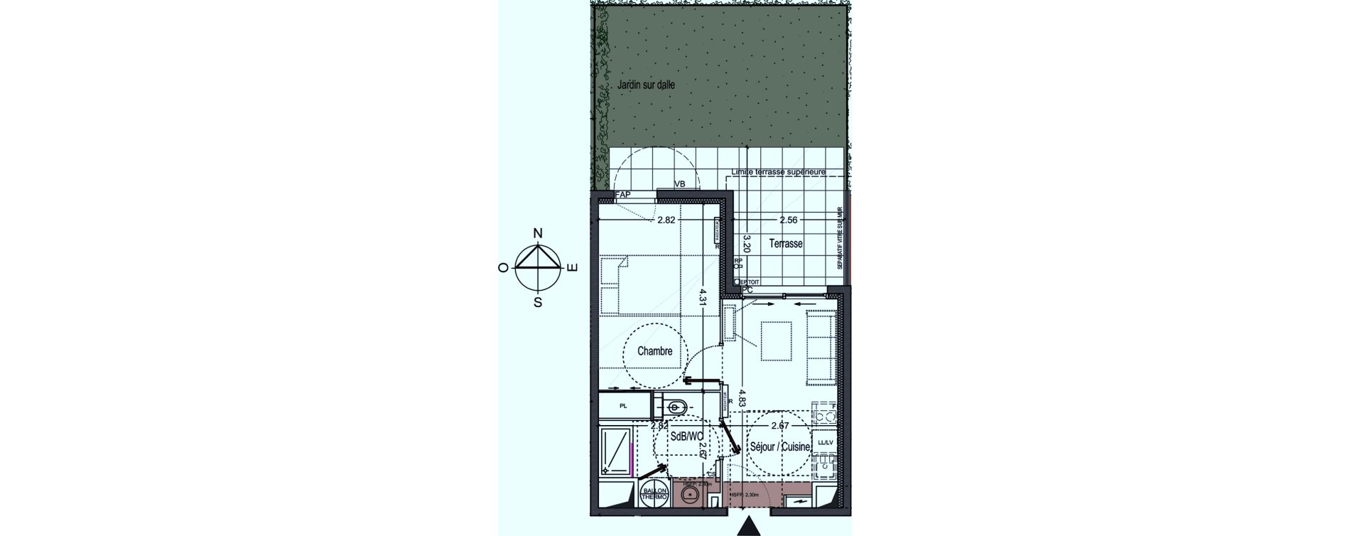Appartement T2 de 31,04 m2 &agrave; Marseille Mazargues (9eme)
