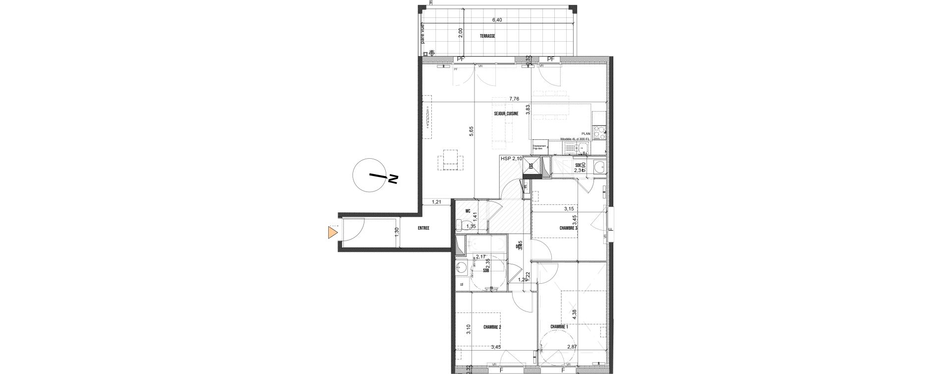 Appartement T4 de 92,65 m2 &agrave; Marseille La valbarelle (11eme)