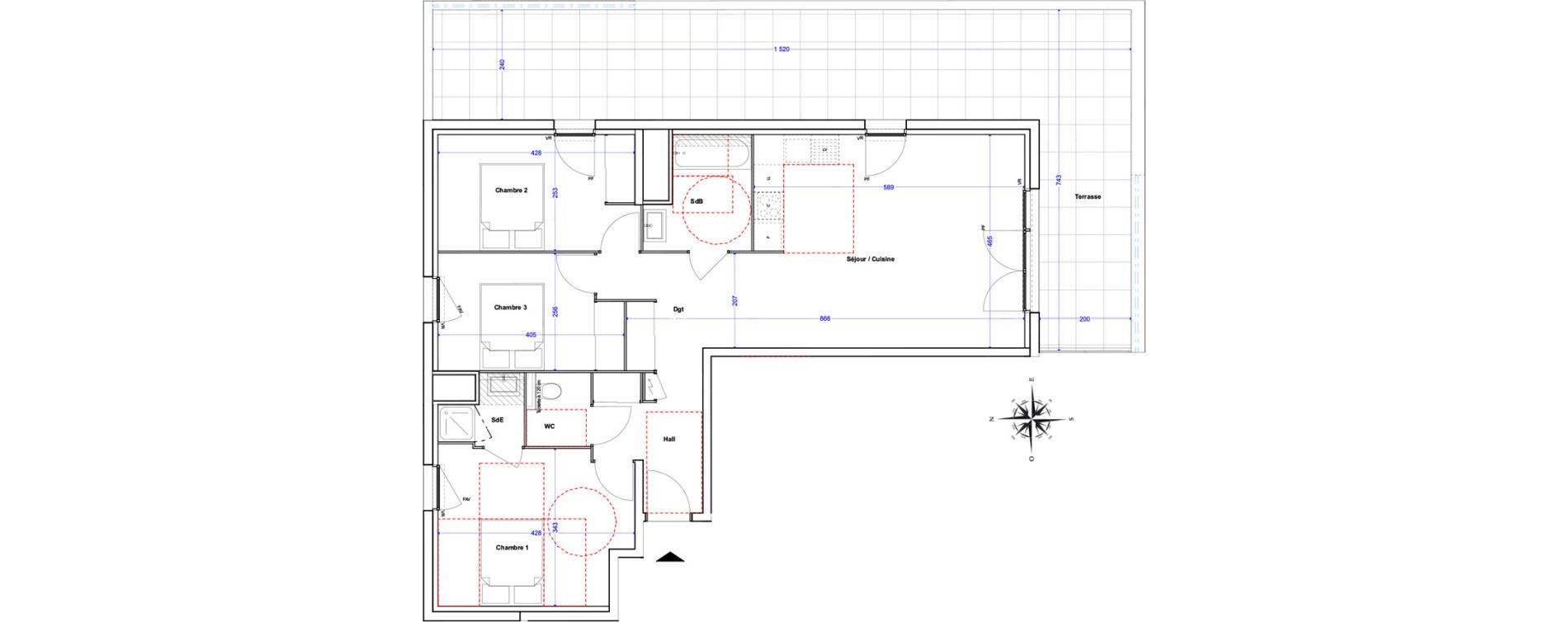 Appartement T4 de 84,15 m2 &agrave; Marseille La baronne (13eme)