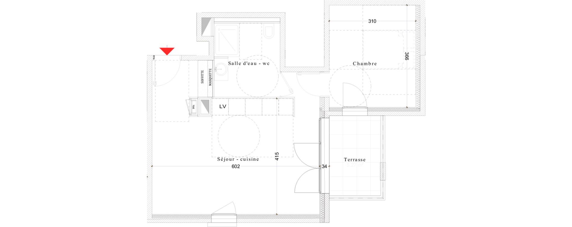 Appartement T2 de 46,69 m2 &agrave; Marseille Z&eacute;natti - floralia (8eme)