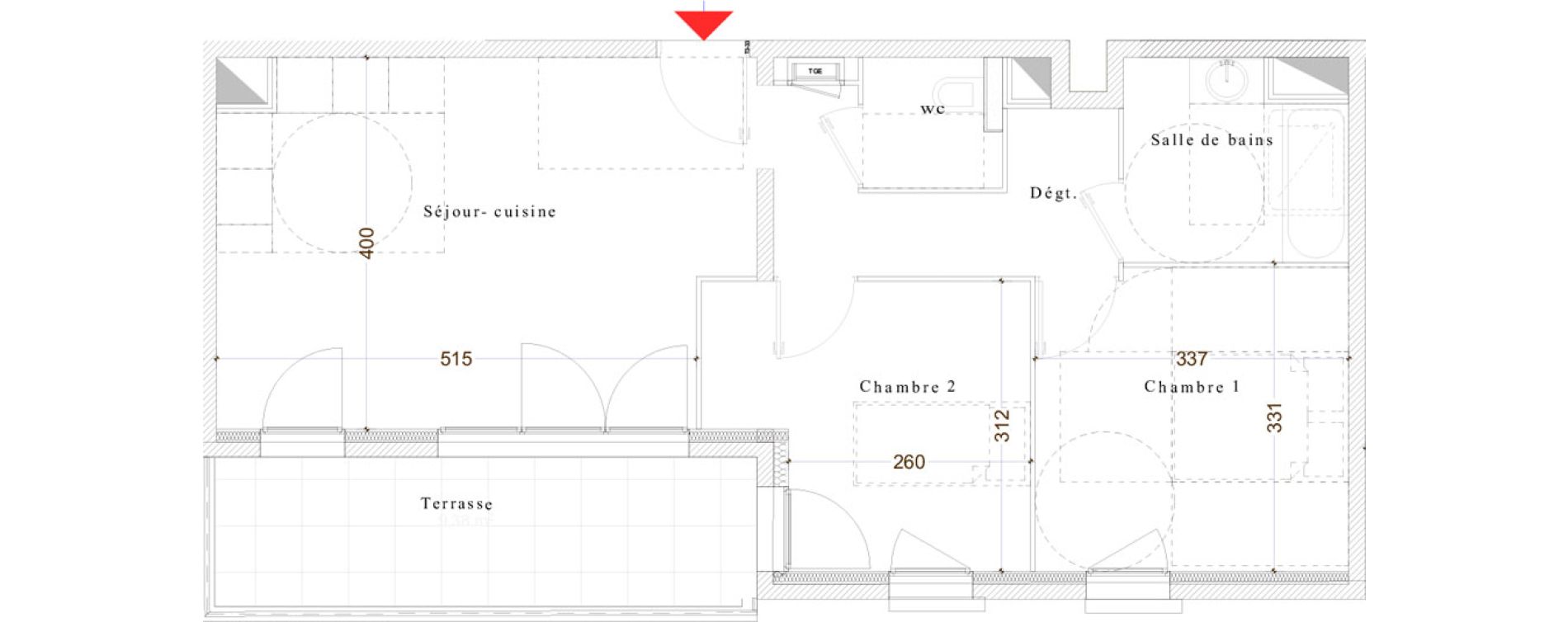 Appartement T3 de 54,80 m2 &agrave; Marseille Z&eacute;natti - floralia (8eme)