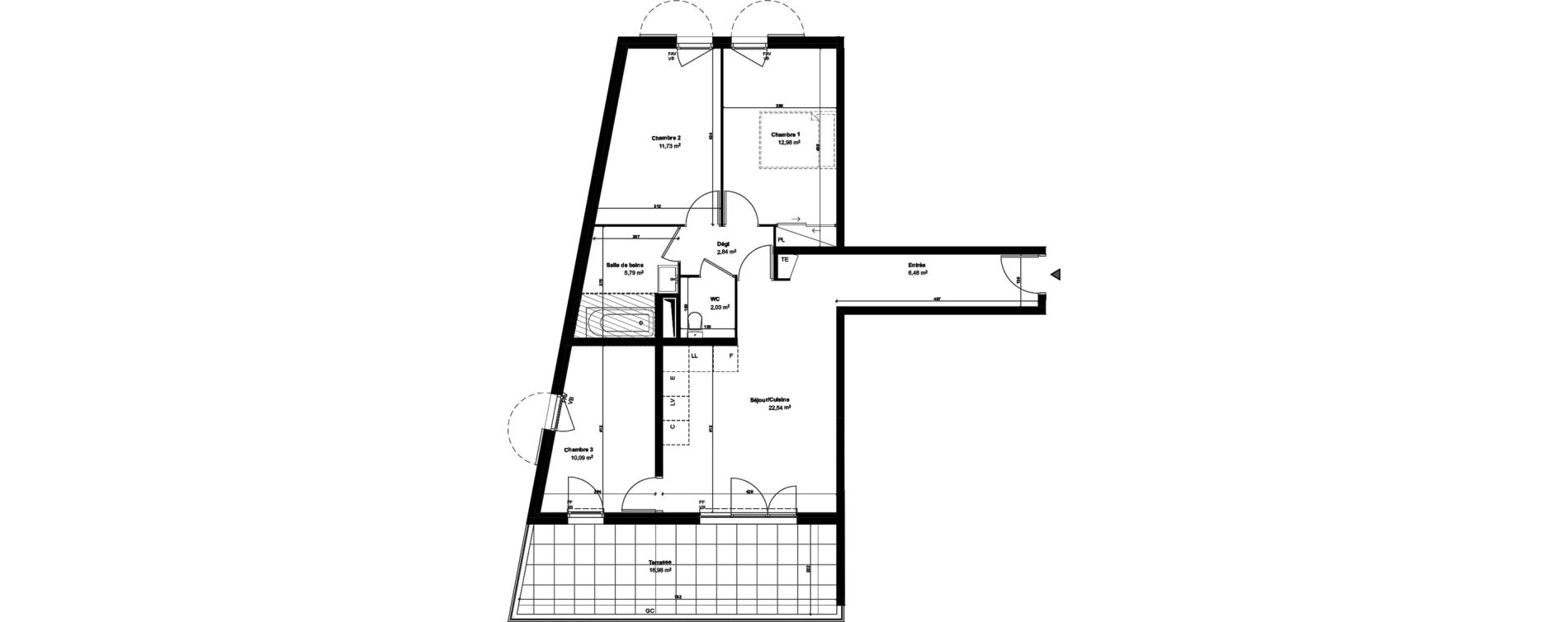 Appartement T4 de 74,46 m2 &agrave; Marseille Saint-just (13eme)