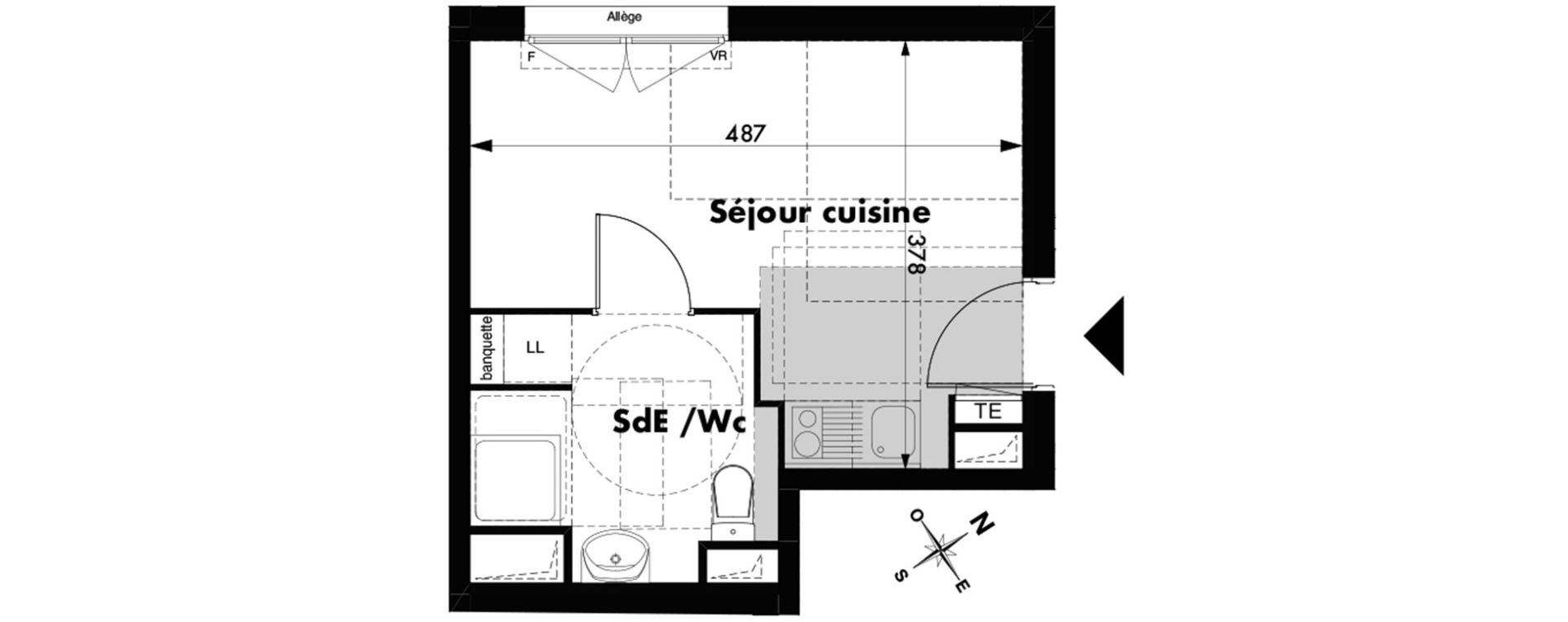 Appartement T1 de 19,74 m2 &agrave; Marseille Malpass&eacute; (13eme)