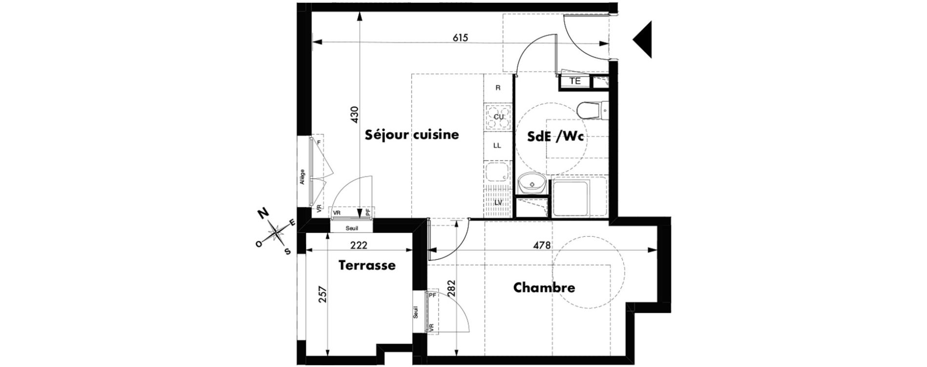 Appartement T2 de 38,99 m2 &agrave; Marseille Malpass&eacute; (13eme)