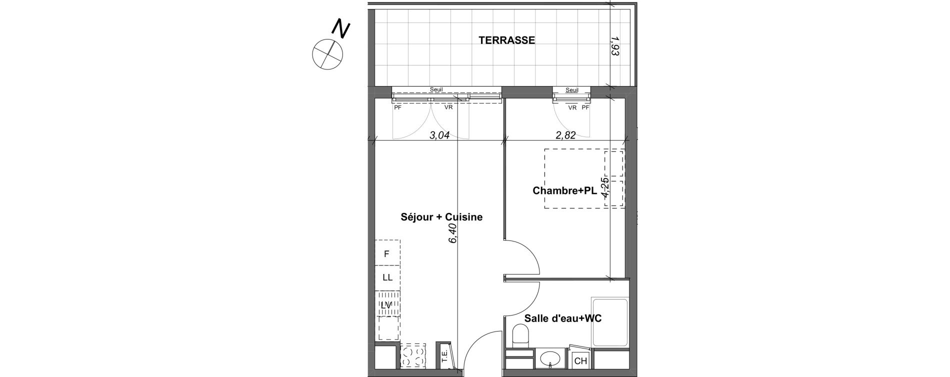 Appartement T2 de 36,17 m2 &agrave; Marseille Les caillols (12eme)