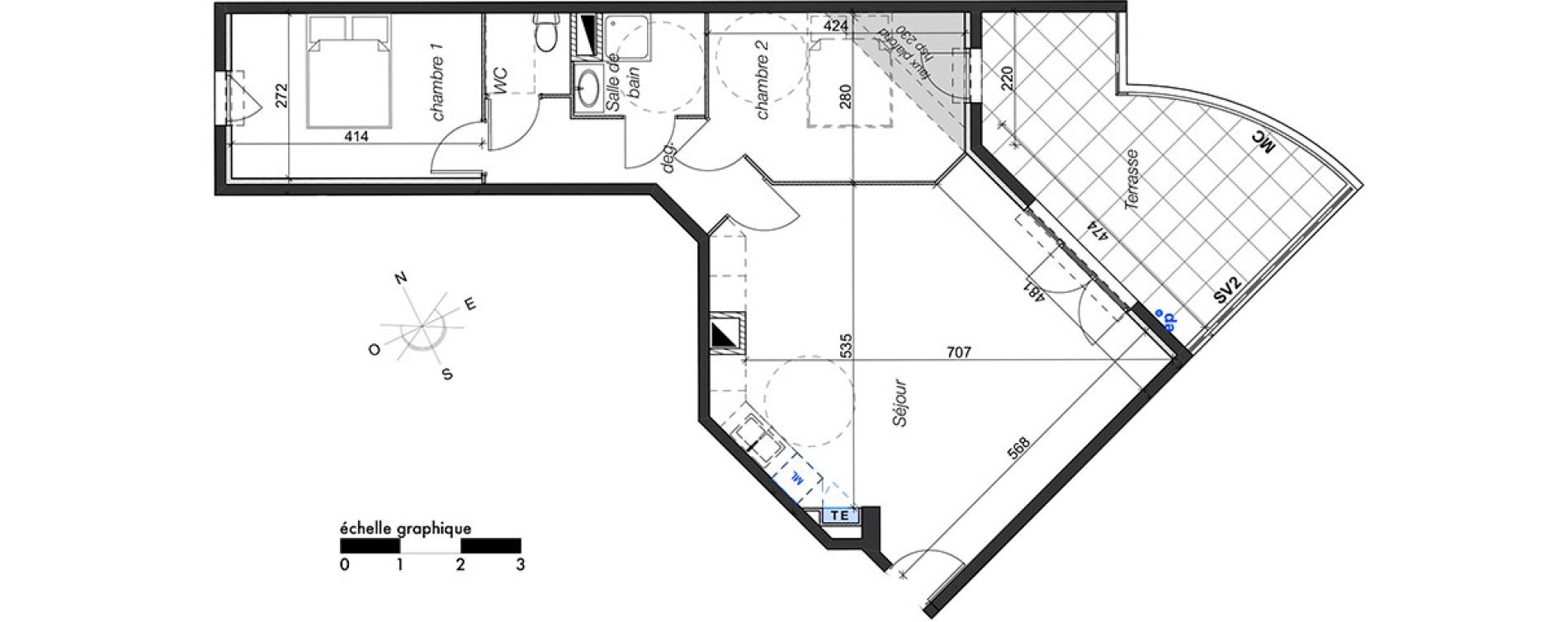 Appartement T3 de 67,70 m2 &agrave; Marseille Les chartreux (4eme)