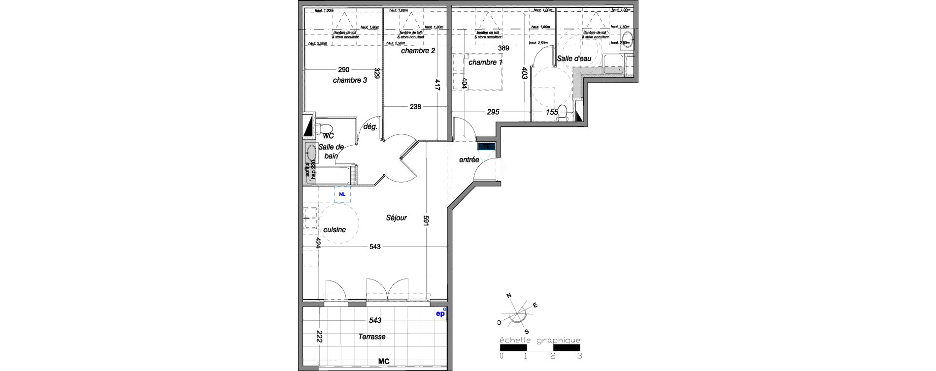 Appartement T4 de 77,22 m2 &agrave; Marseille Les chartreux (4eme)