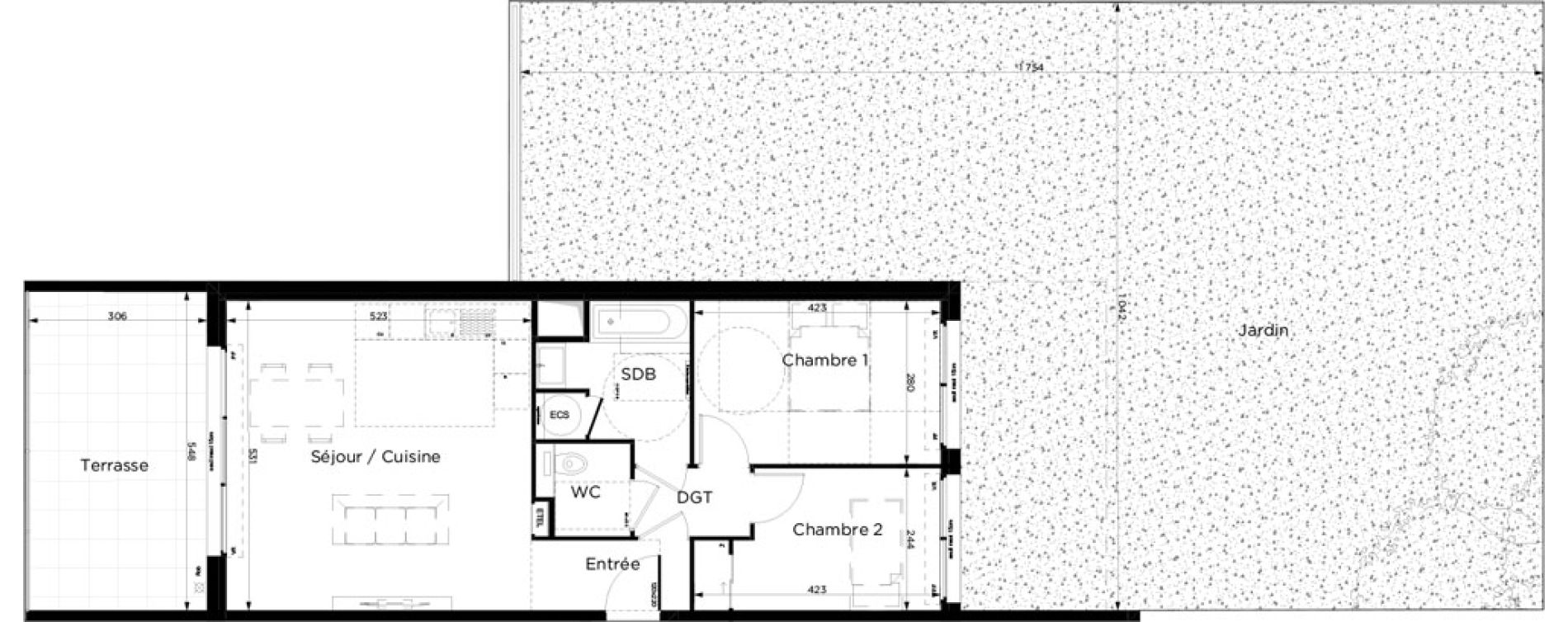 Appartement T3 de 62,26 m2 &agrave; Marseille Les accates (11eme)