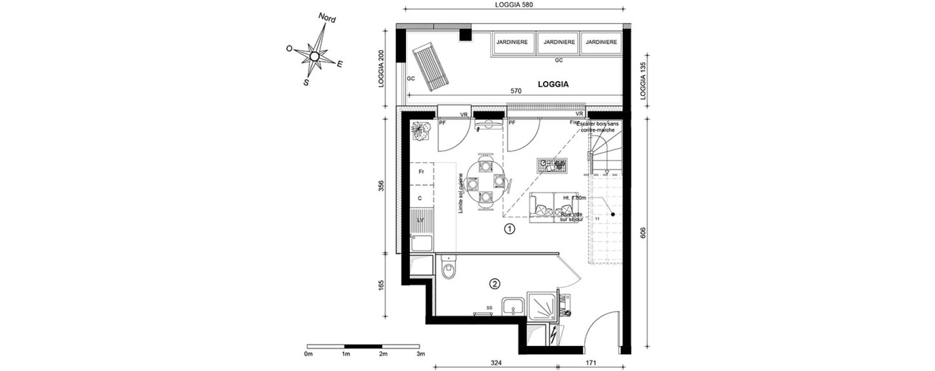 Appartement T2 de 49,00 m2 &agrave; Marseille Villette (3eme)