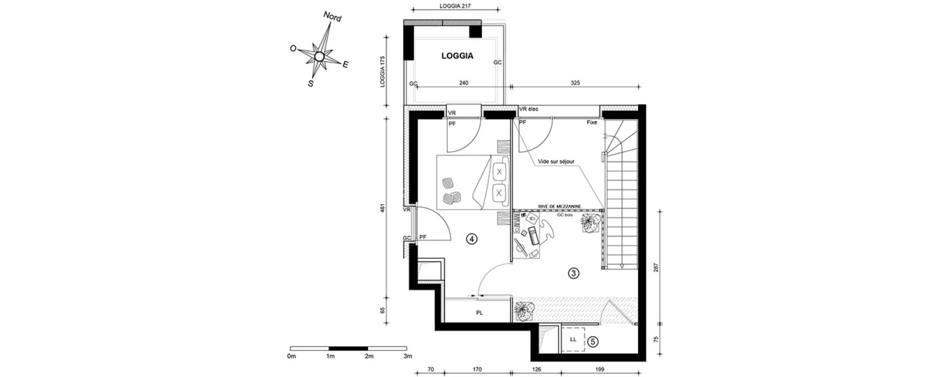Duplex T2 de 48,80 m2 &agrave; Marseille Villette (3eme)