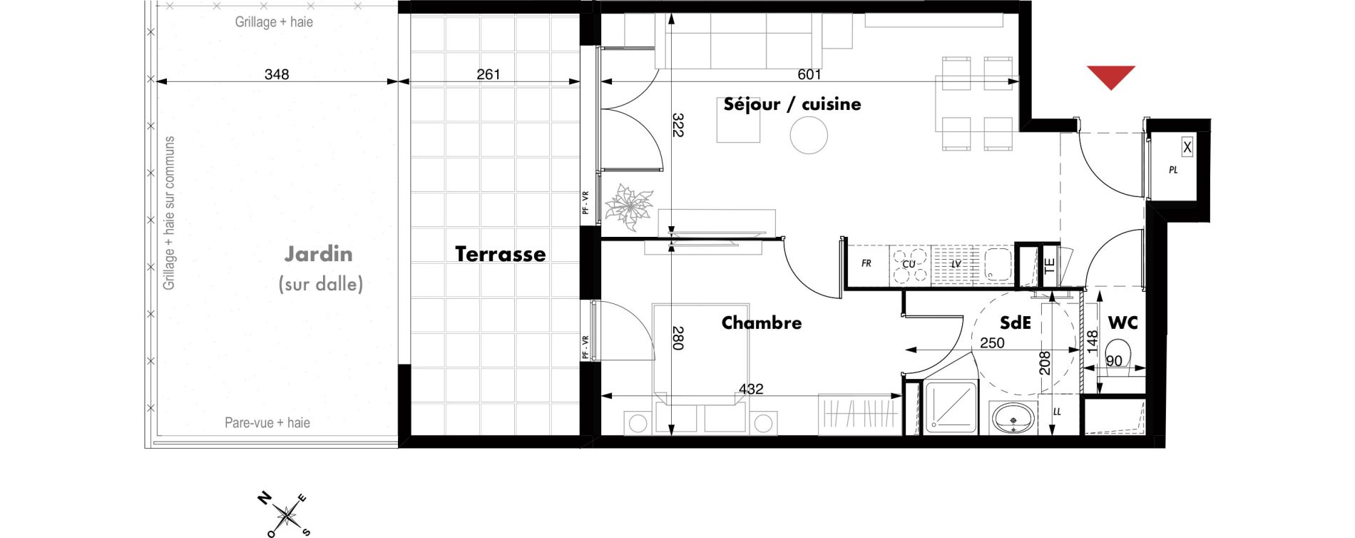 Appartement T2 de 43,31 m2 &agrave; Marseille Vieille chapelle (8eme)