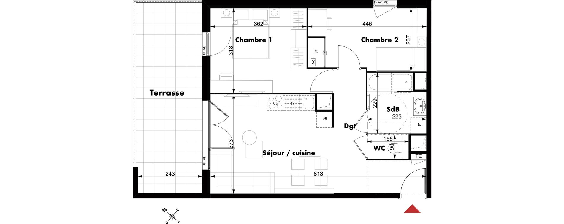 Appartement T3 de 54,10 m2 &agrave; Marseille Vieille chapelle (8eme)