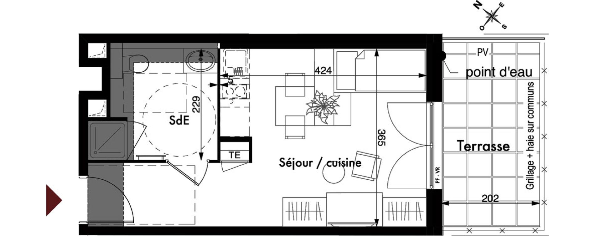 Appartement T1 de 24,05 m2 &agrave; Marseille Vieille chapelle (8eme)