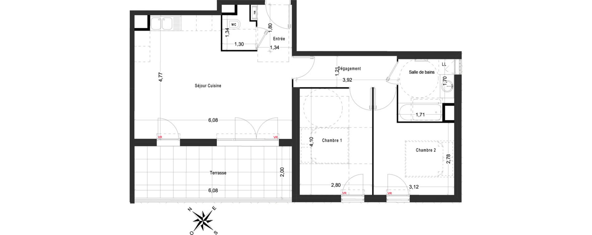 Appartement T3 de 60,01 m2 &agrave; Marseille La grande bastide cazaulx (12eme)