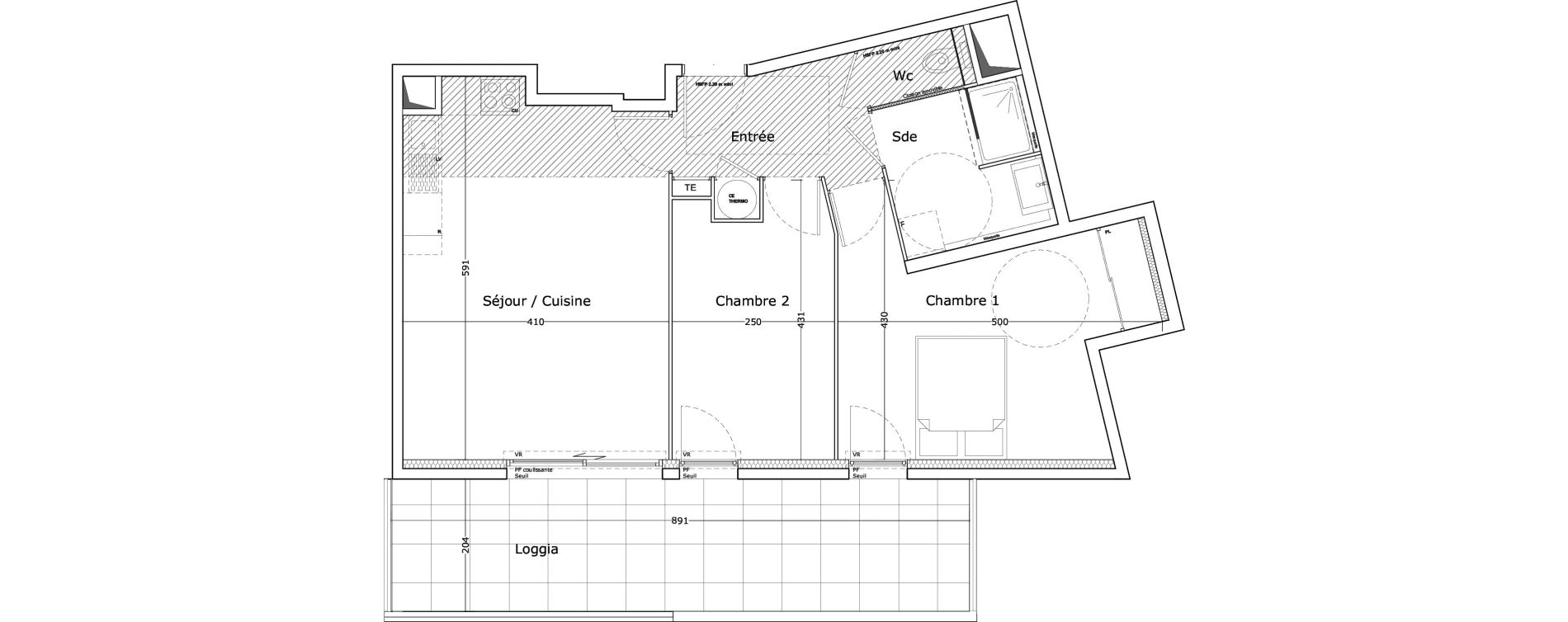 Appartement T3 de 60,50 m2 &agrave; Marseille Vieille chapelle (8eme)