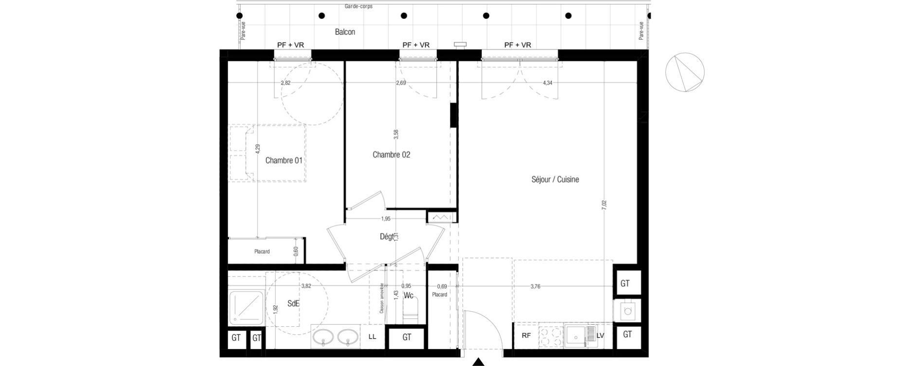 Appartement T3 de 66,03 m2 &agrave; Marseille Saint-tronc (10eme)