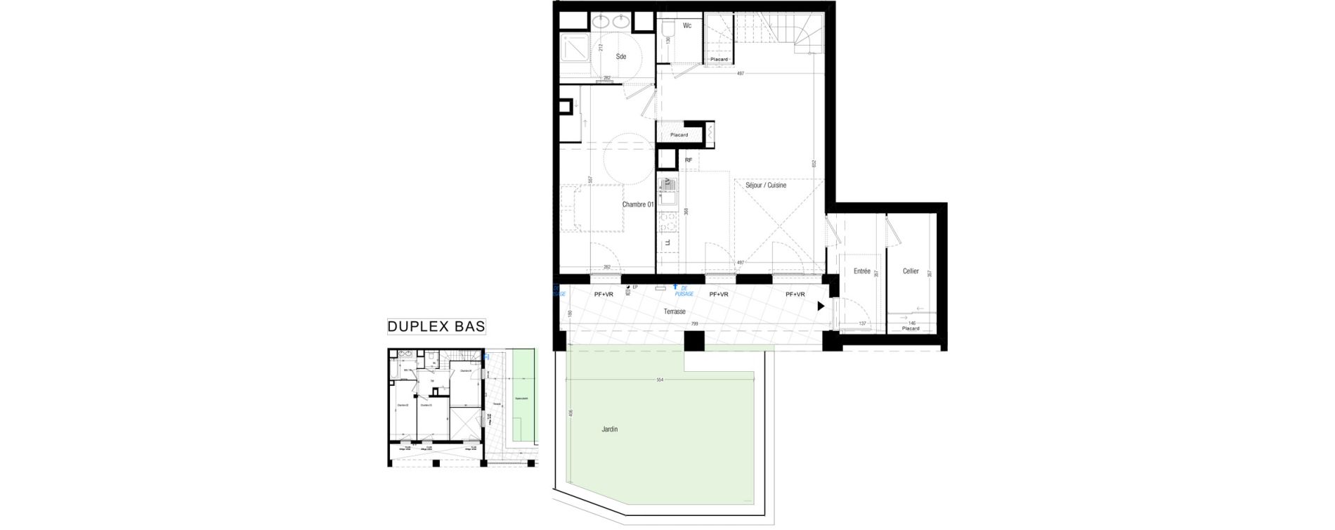 Duplex T5 de 111,57 m2 &agrave; Marseille Saint-tronc (10eme)