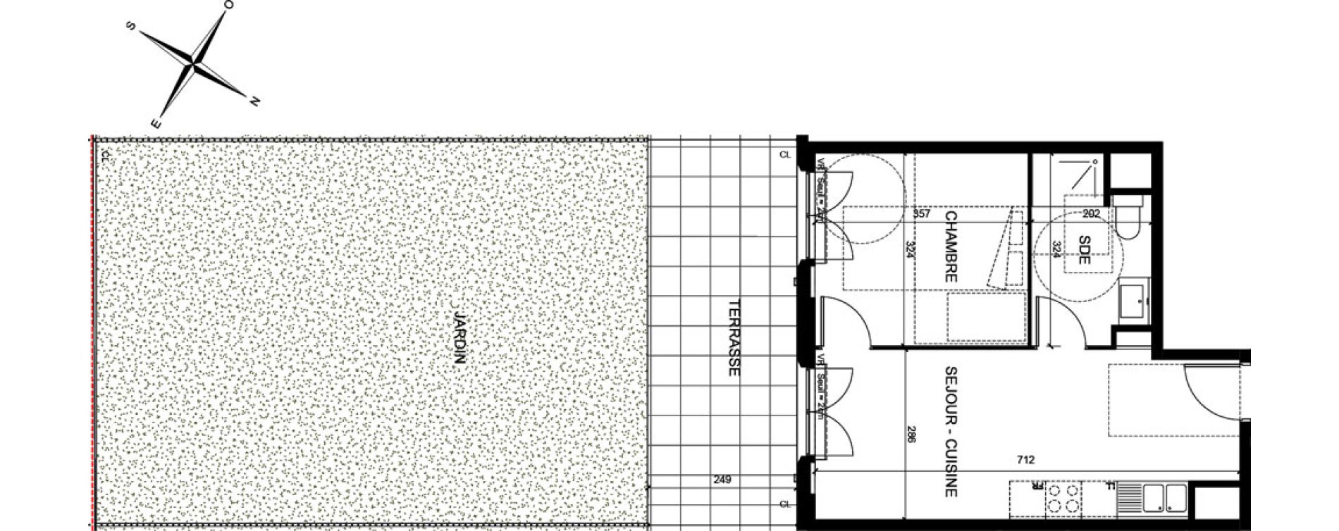 Appartement T2 de 37,06 m2 &agrave; Marseille Sainte-marguerite (9eme)