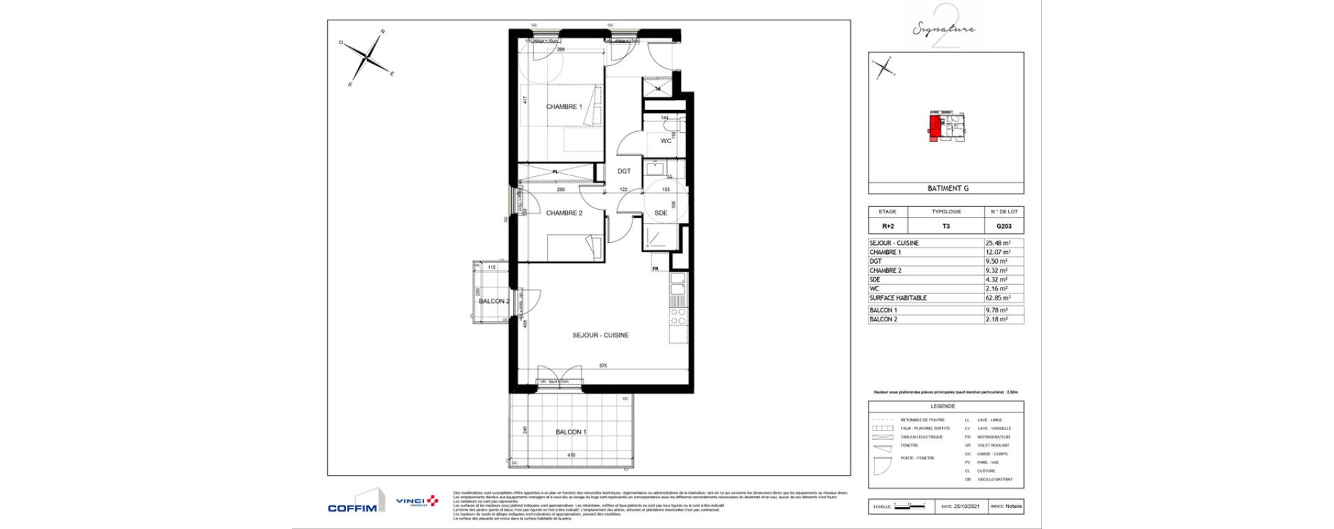 Appartement T3 de 62,85 m2 &agrave; Marseille Sainte-marguerite (9eme)