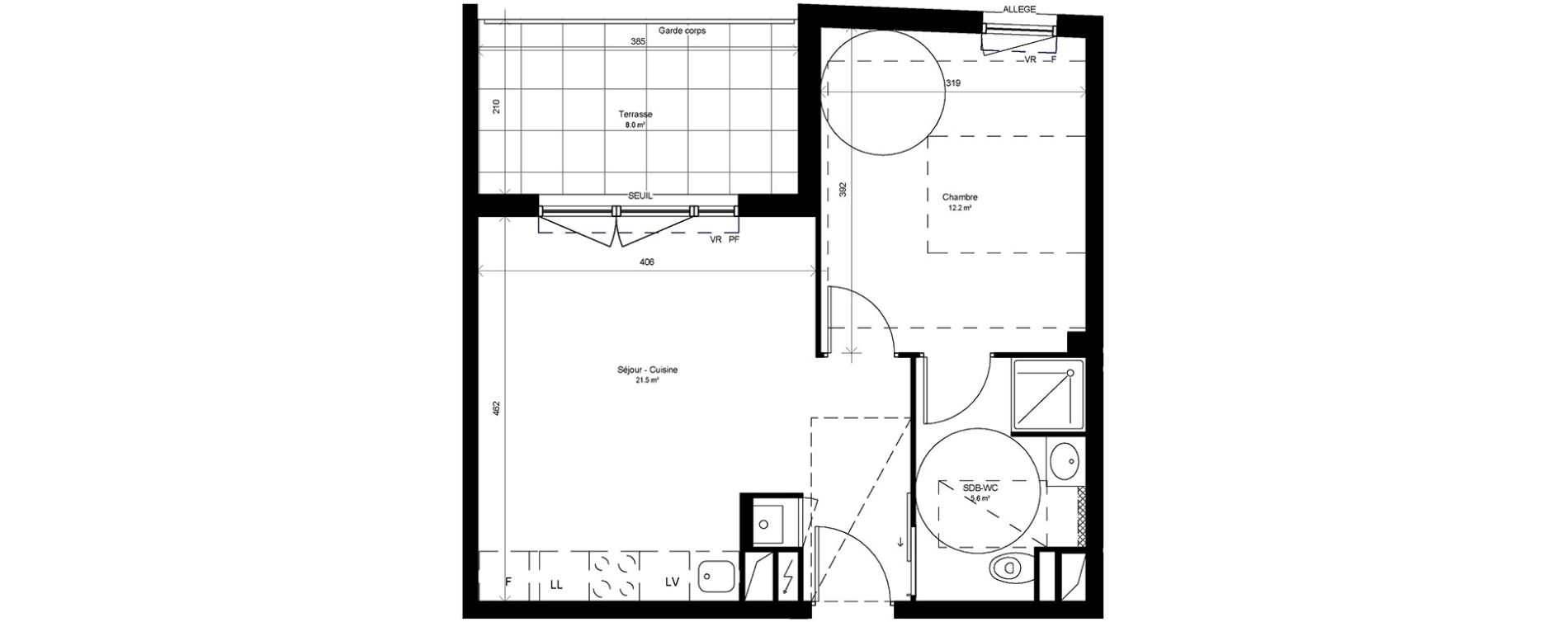 Appartement T2 de 39,30 m2 &agrave; Marseille Saint-barnab&eacute; (12eme)