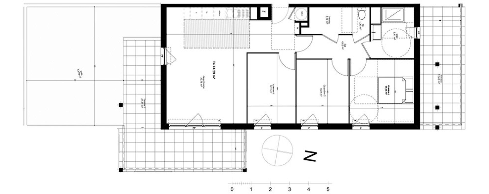 Appartement T4 de 74,29 m2 &agrave; Marseille Croix-rouge (13eme)