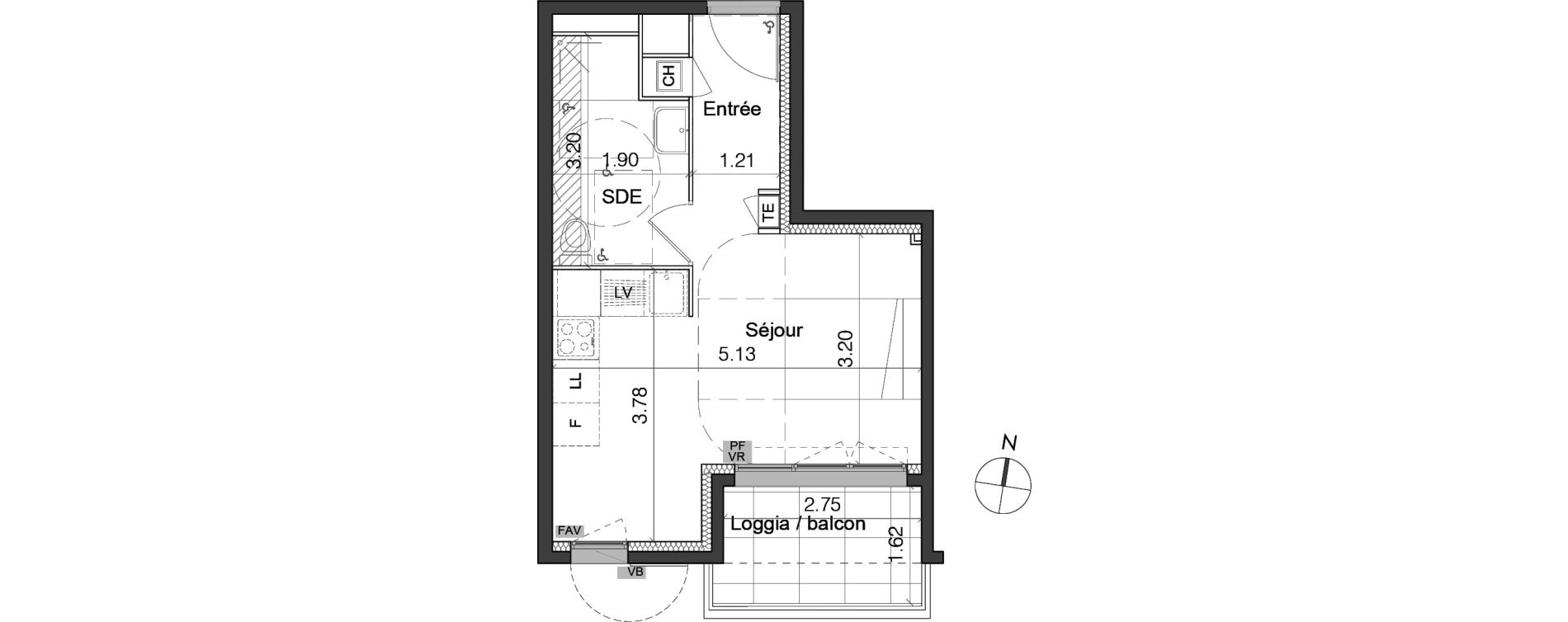 Studio de 26,59 m2 &agrave; Marseille Les trois-lucs (12eme)