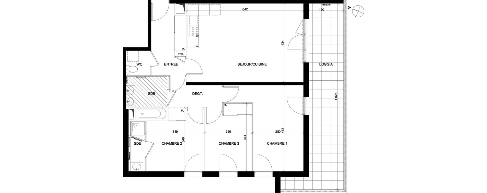 Appartement T4 de 82,61 m2 &agrave; Marseille La blancarde (4eme)