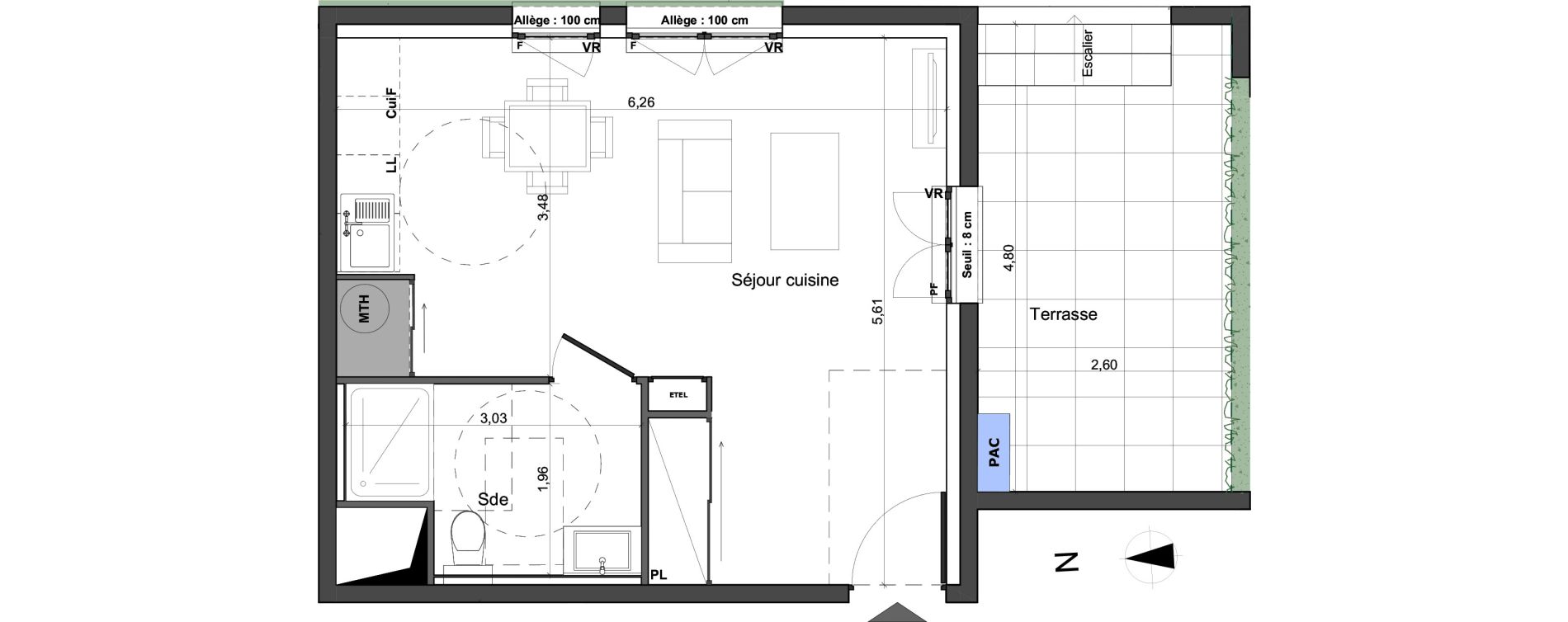 Appartement T1 de 32,67 m2 &agrave; Martigues Carro