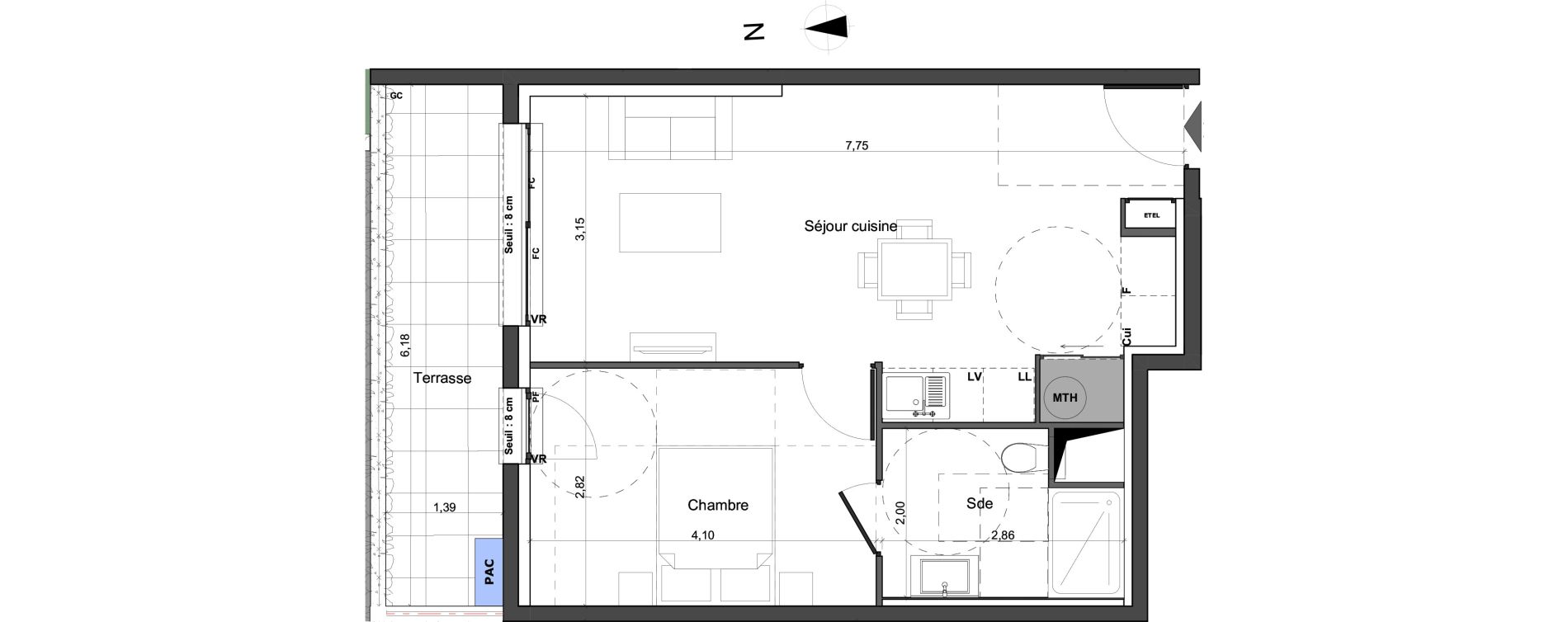 Appartement T2 de 42,36 m2 &agrave; Martigues Carro