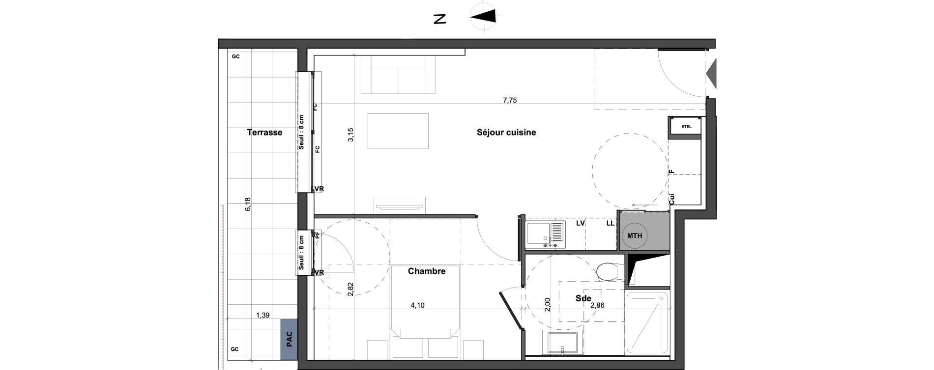 Appartement T2 de 43,16 m2 &agrave; Martigues Carro