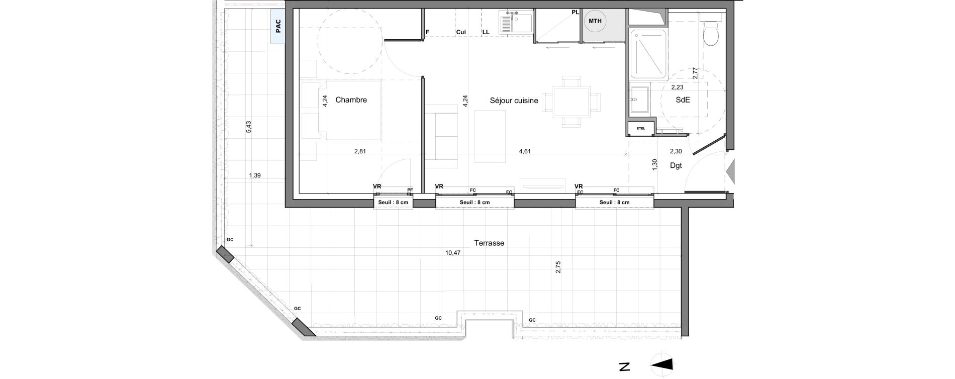 Appartement T2 de 40,00 m2 &agrave; Martigues Carro
