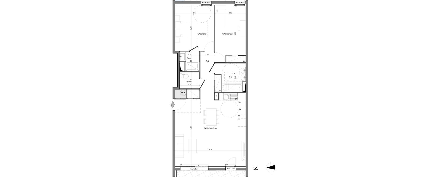 Appartement T3 de 79,39 m2 &agrave; Martigues Carro