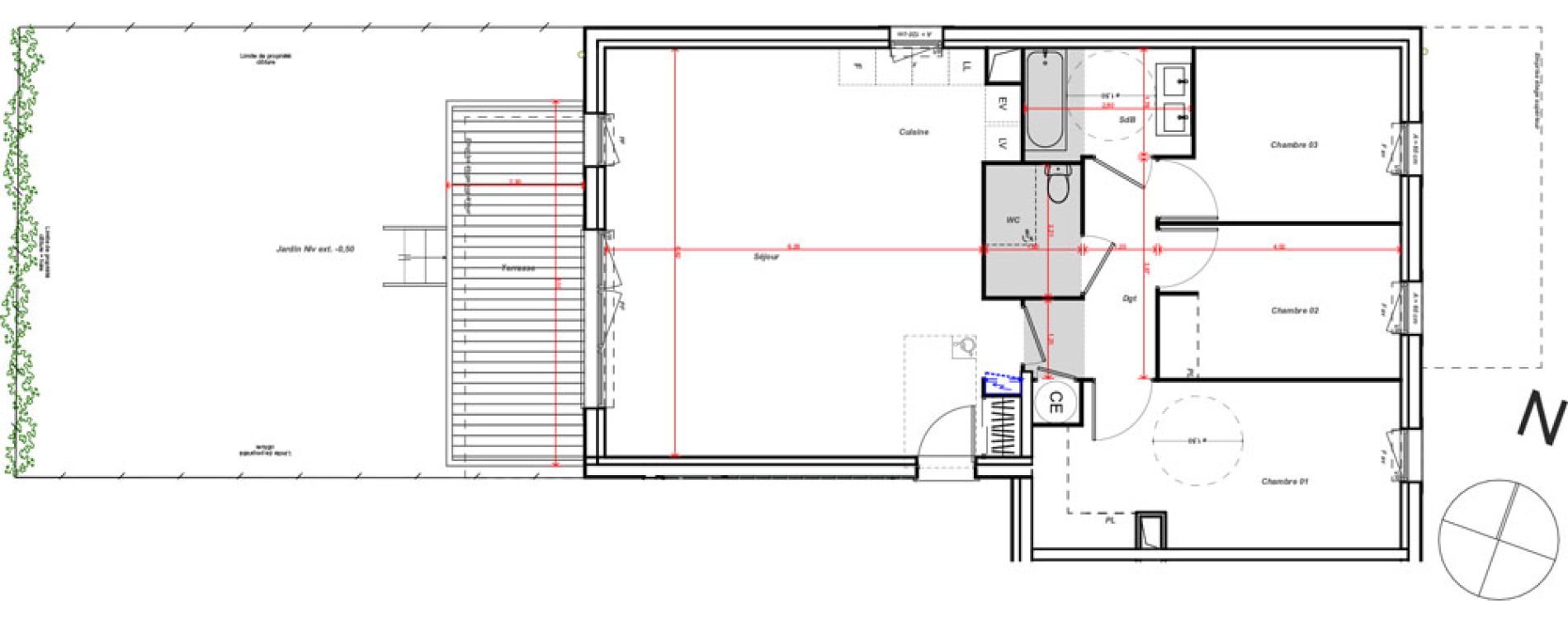Appartement T4 de 97,16 m2 &agrave; Meyreuil Centre